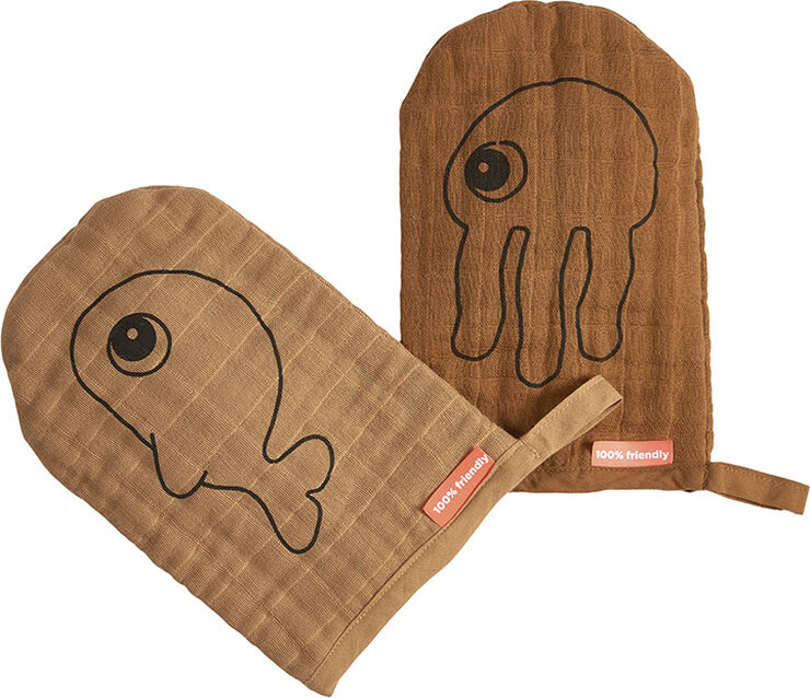 Done by Deer Vaskeklud, Sea friends, 2 stk Mustard