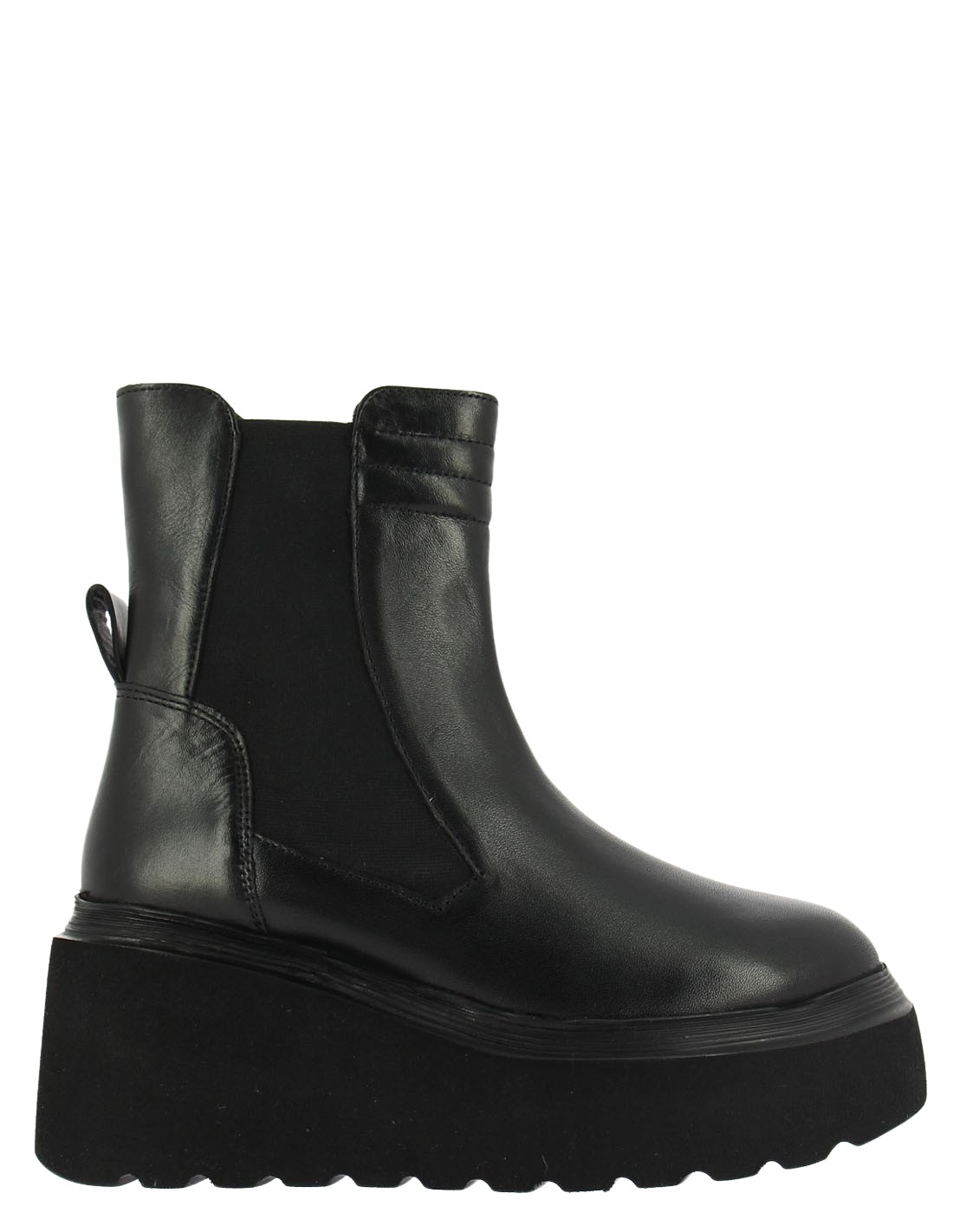 kharisma bottines chelsea compensées femme cuir noir