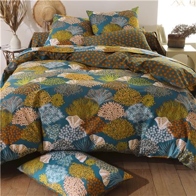 Linge de lit motif flore sous-marine