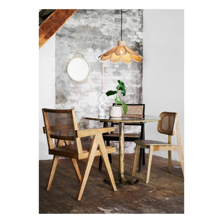 Madam Stoltz Chaise en cannage | Noir