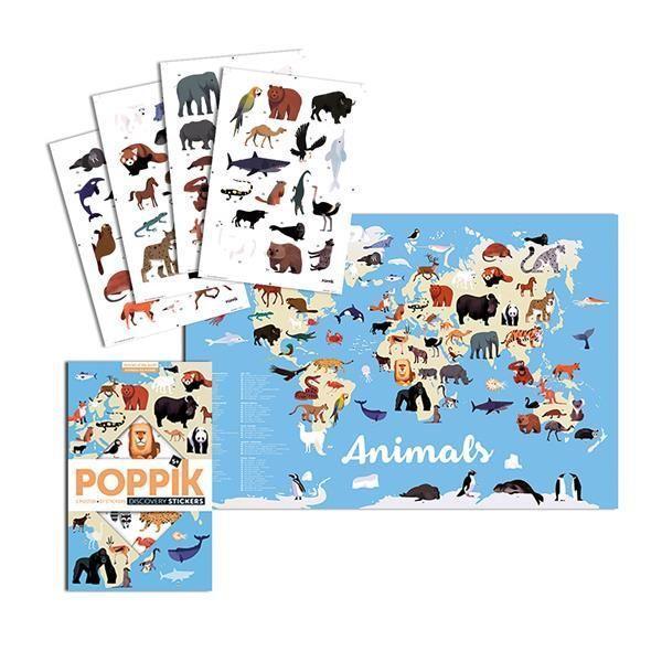 POPPIK Sticker Lernposter Tiere der Welt