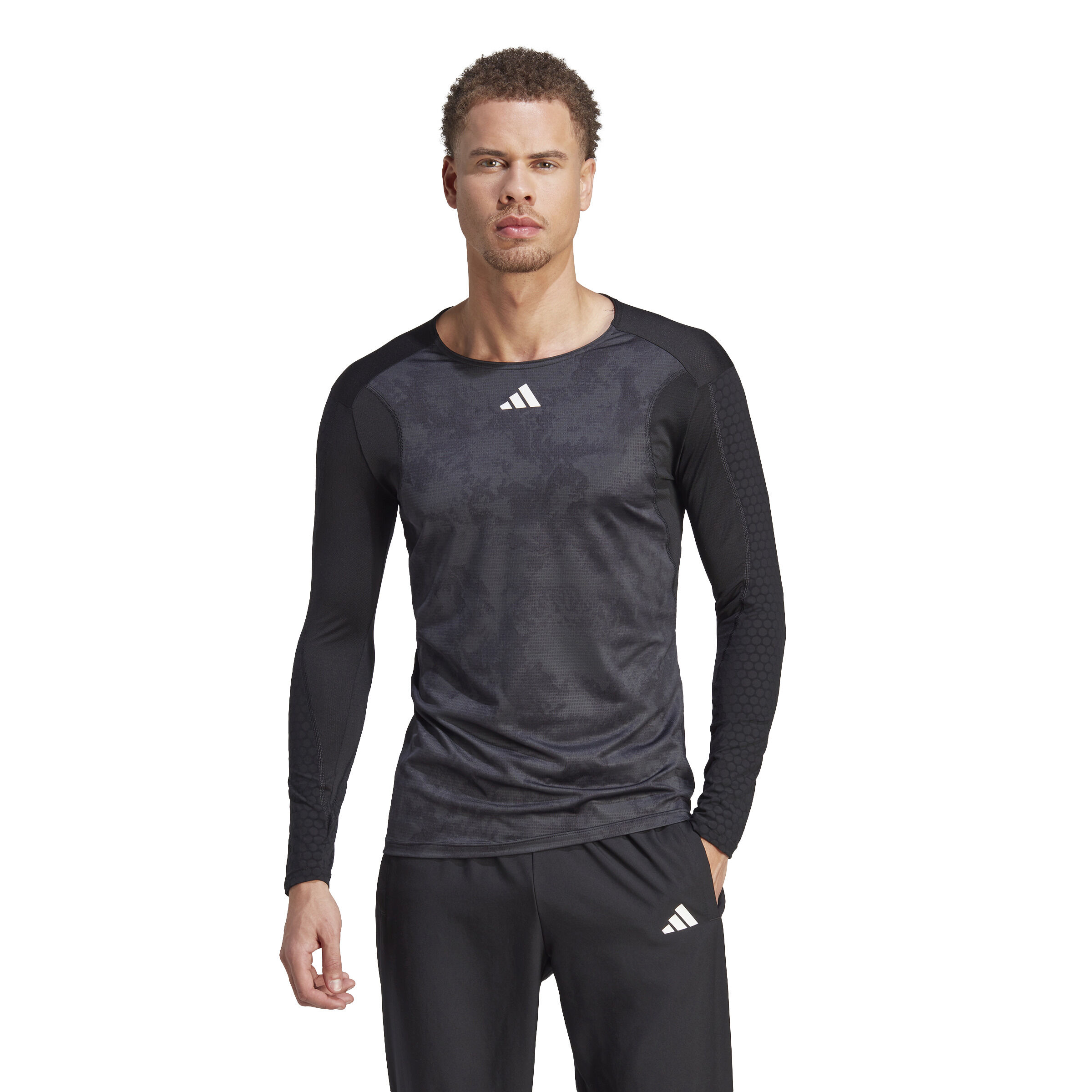 adidas Paris Haut Manches Longues Hommes - Gris Foncé, Noir
