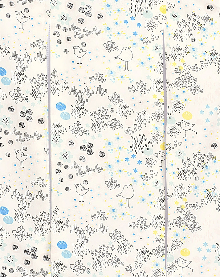 Jersey-Schlafsack BABYNEST® PRIMA KLIMA FLOWER BIRDS in creme/blau