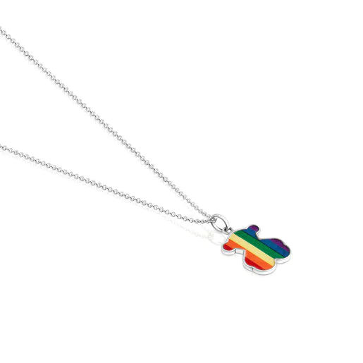 Colar TOUS Pride Bear em prata e esmalte