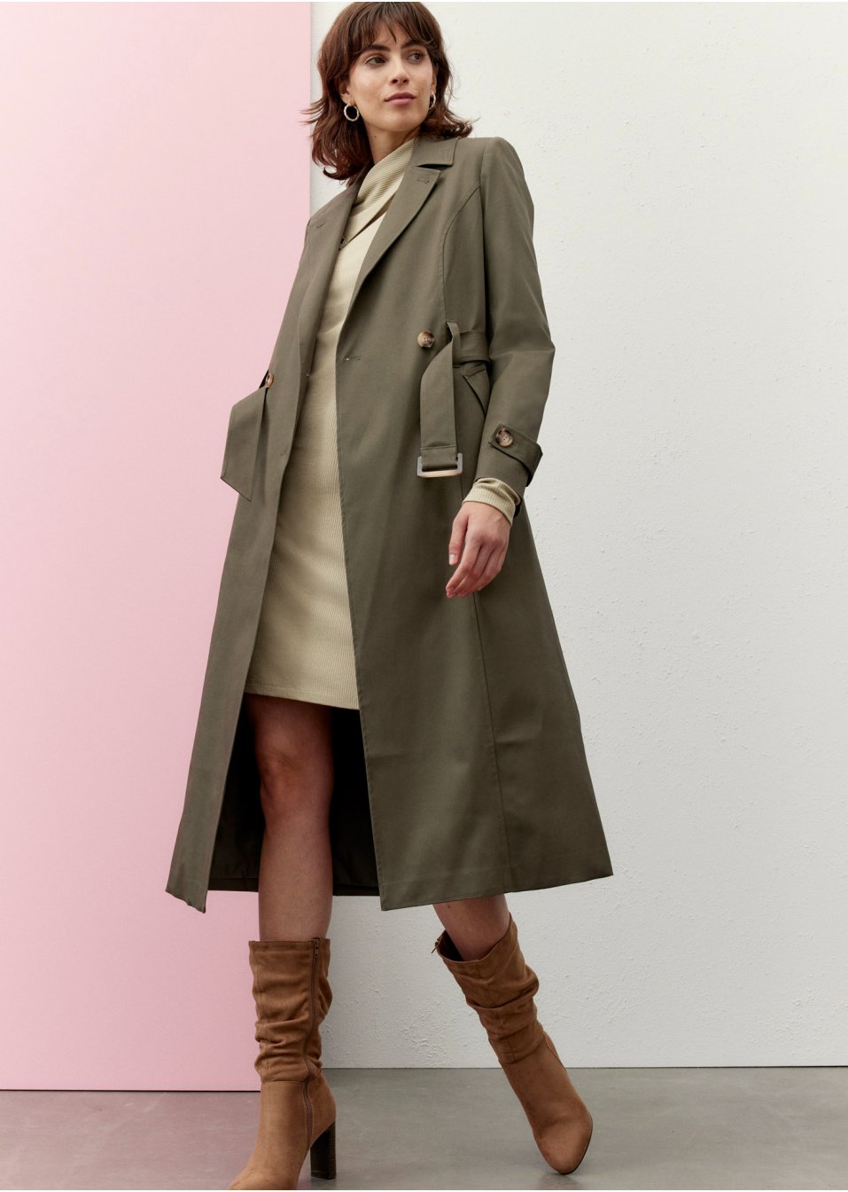 Trench-coat avec ceinture (Ens. 2 pces.)