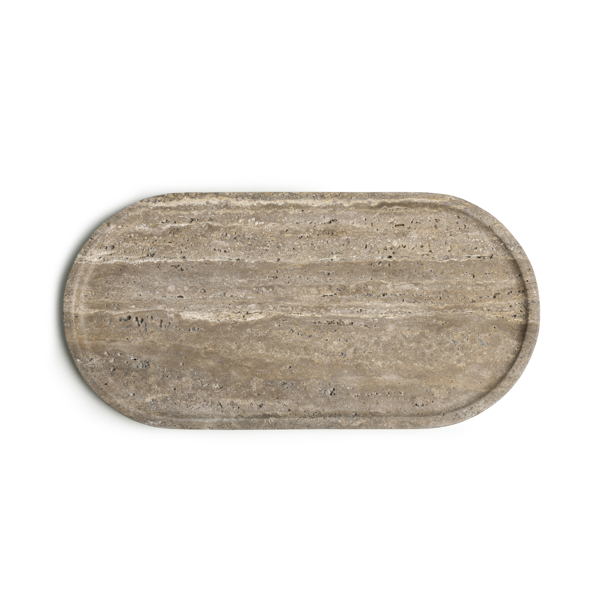 Dienblad Travertine Titanium ovaal 40x20cm