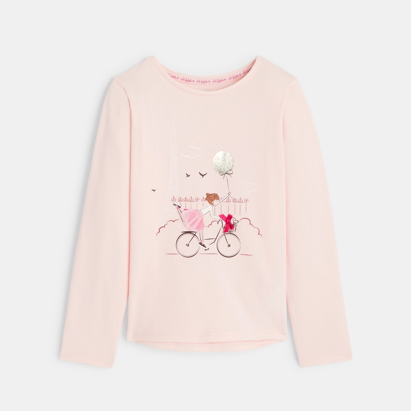 T-shirt rose à dessin crayonné Lili Gaufrette