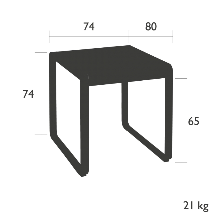 Fermob Bellevie tuintafel 74x80 Nutmeg