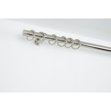 Intensions eindknop Ribbed 28mm RVS 2 stuks