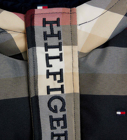 Tommy Hilfiger Steppjacke - Global Stripe Karo - Rot/Weiß/Marine