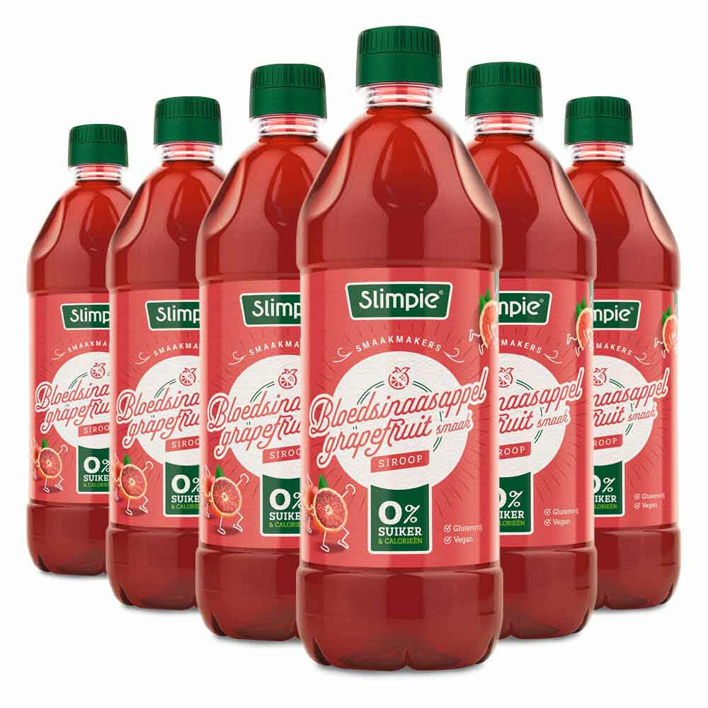 6x Slimpie Siroop Bloedsinaasappel Grapefruit650 ml