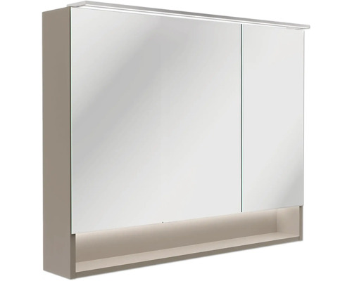 FACKELMANN B.Paris spiegelkast, 90 x 15,6 x 71,8 cm, cubanitgrijs, 2-deurs, LED, IP20