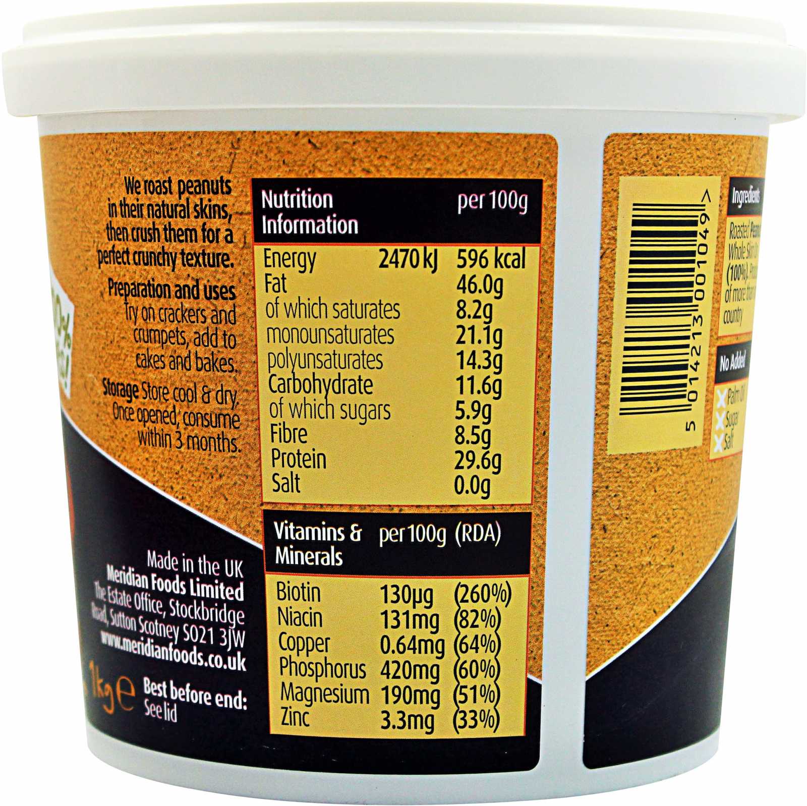 Manteiga de amendoim Meridian Foods 280g