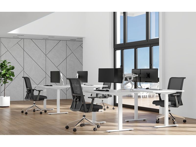 NEOMOUNTS Tischständer DS75S-950 WH2 bis 16 kg – Weiss Voll bewegliche Tischhalterung für 17-27