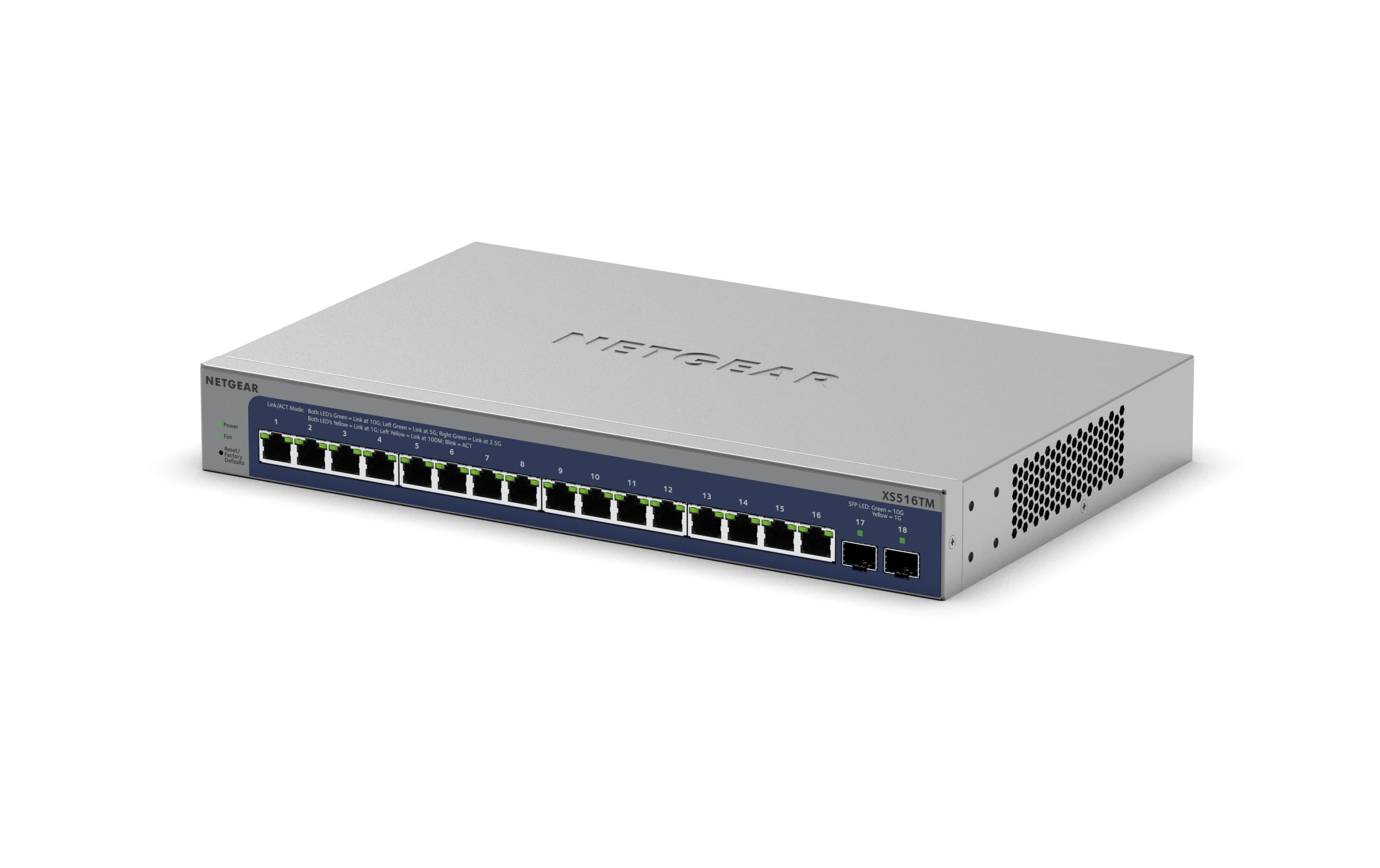 Switch XS516TM-100EUS 16 Port<br>16-Port 10G/Multi-Gigabit Ethernet Smart Switch mit 2 10G SFP+ Ports