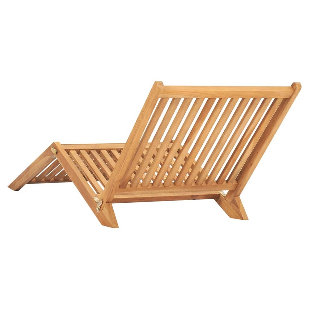 Transat chaise longue bain de soleil lit de jardin terrasse meuble d'extérieur bois de teck solide