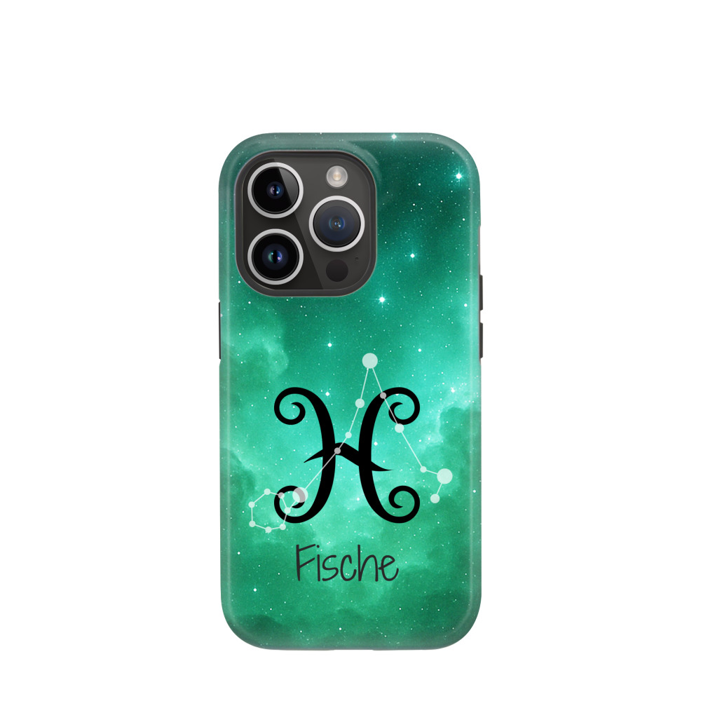 iPhone 14 Pro Hybrid (Kunststoff / Gummi) Hülle Fische 2 - Grün