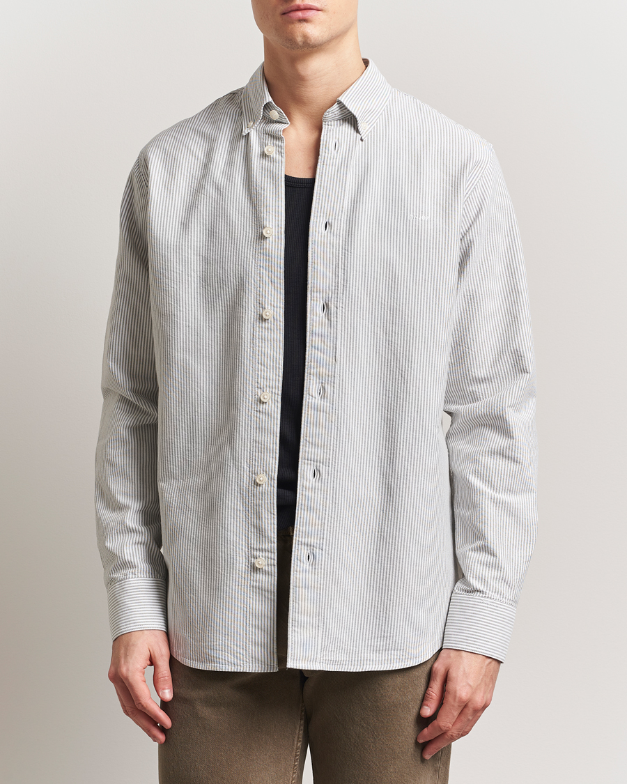 NN07 Colby Oxford Shirt Green/White