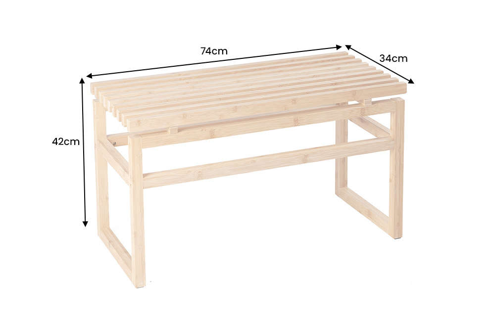 Design Sitzbank LAGOON SPA 75cm Bambusholz Badezimmerbank