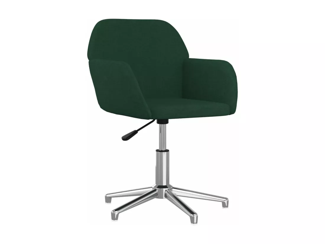 Chaise pivotante de bureau Vert foncé Tissu