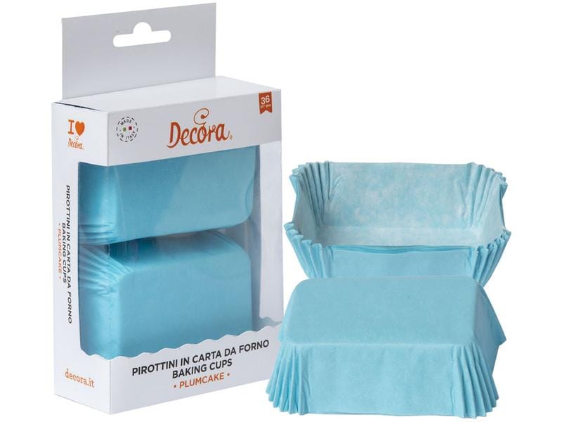 Decora Mini-Cake-Backform 36 Stück, Hellblau Backbecher