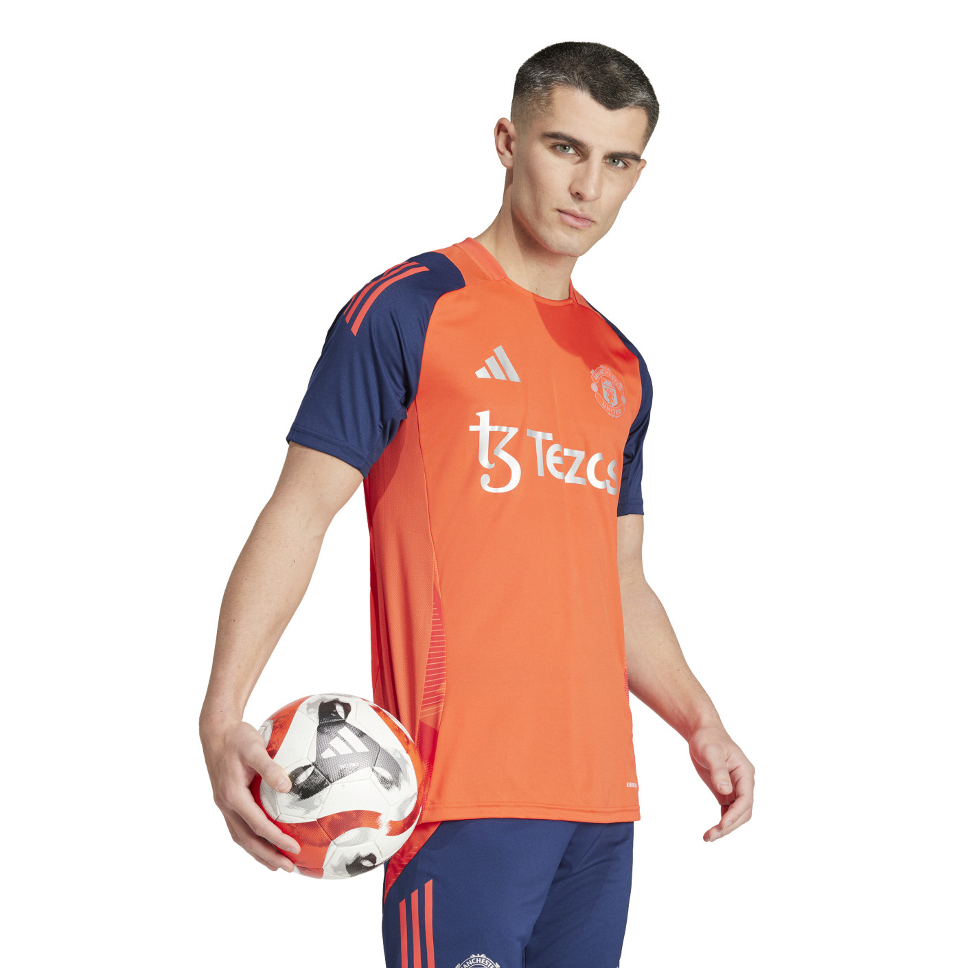 Adidas Manchester United Trainingsshirt 2024-2025 Rood Donkerblauw Zilver