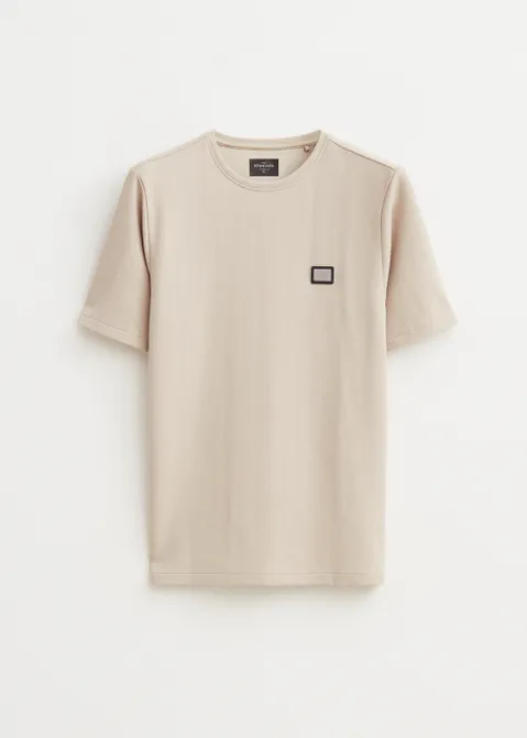T-shirt met box logo zand (ZAND)