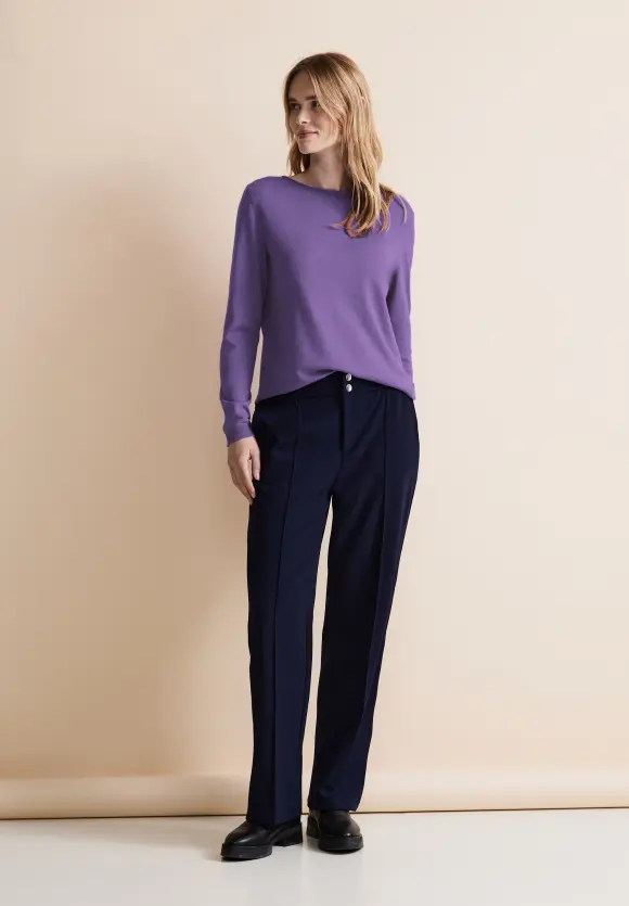Basic Feinstrickpullover - lupine lilac