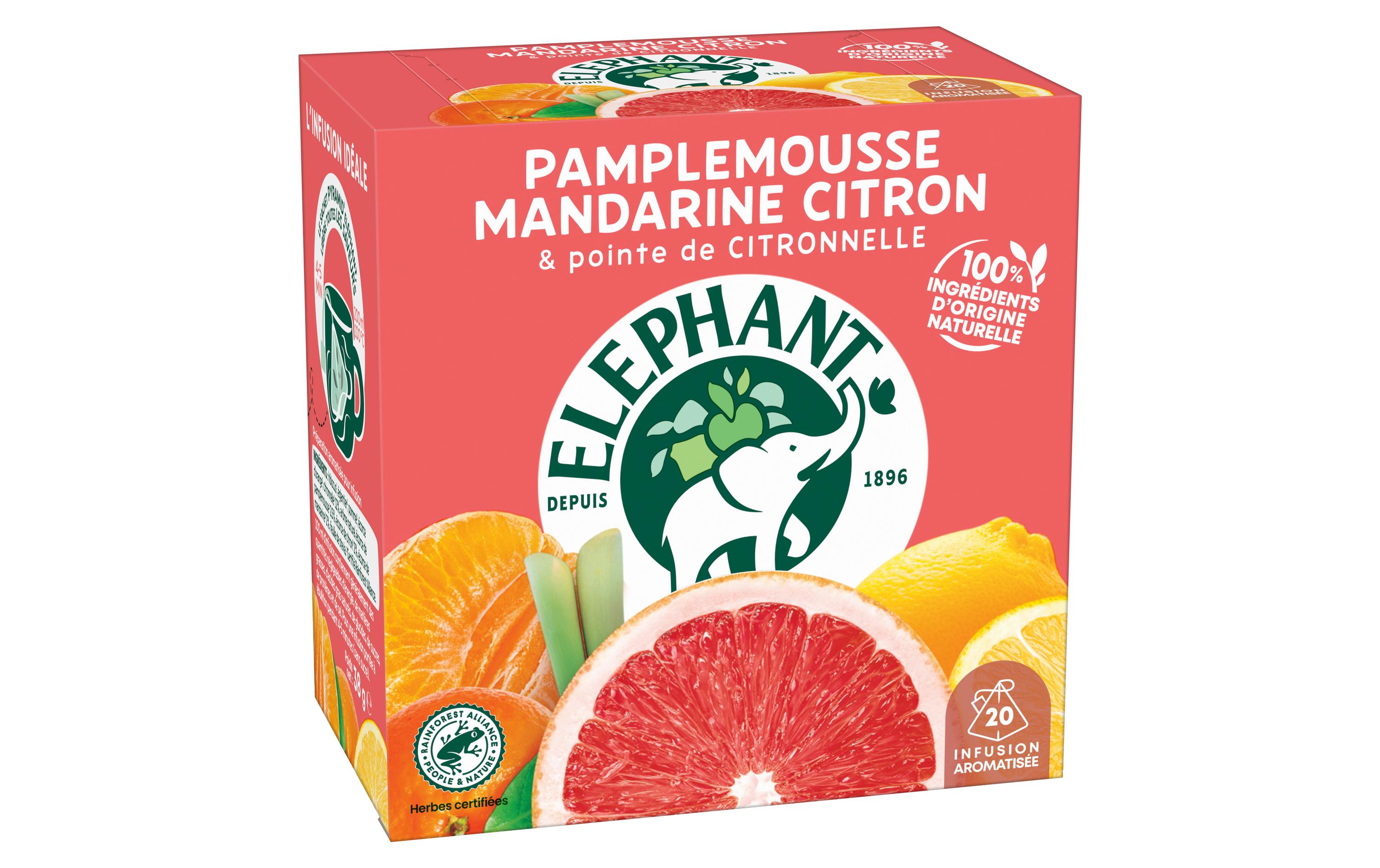 Teebeutel Infusion Pamplemousse Mandarine Citron 20 StückTee mit Pamplemousse Mandarine und Zitrone