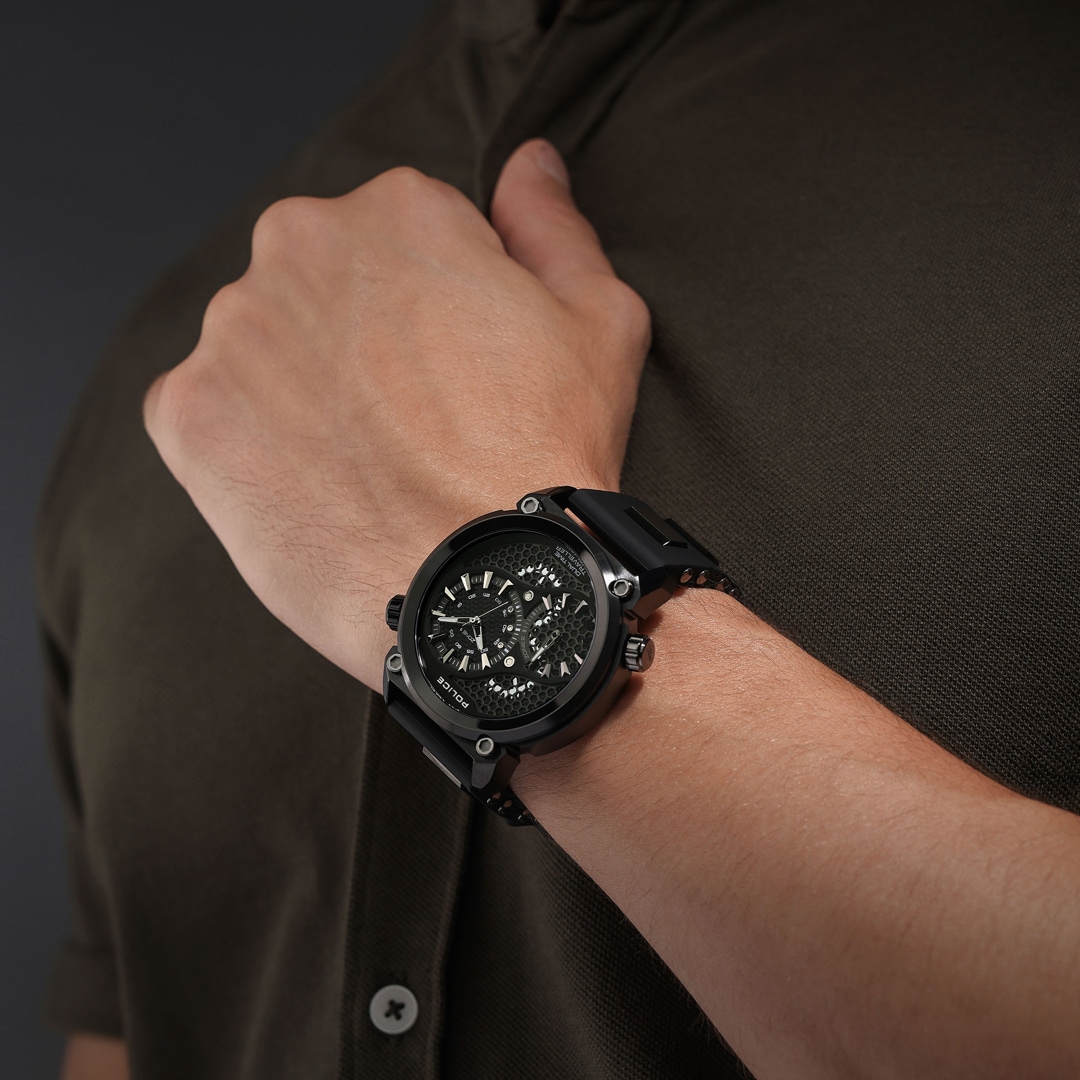 Police Boa Dual Time Schwarz