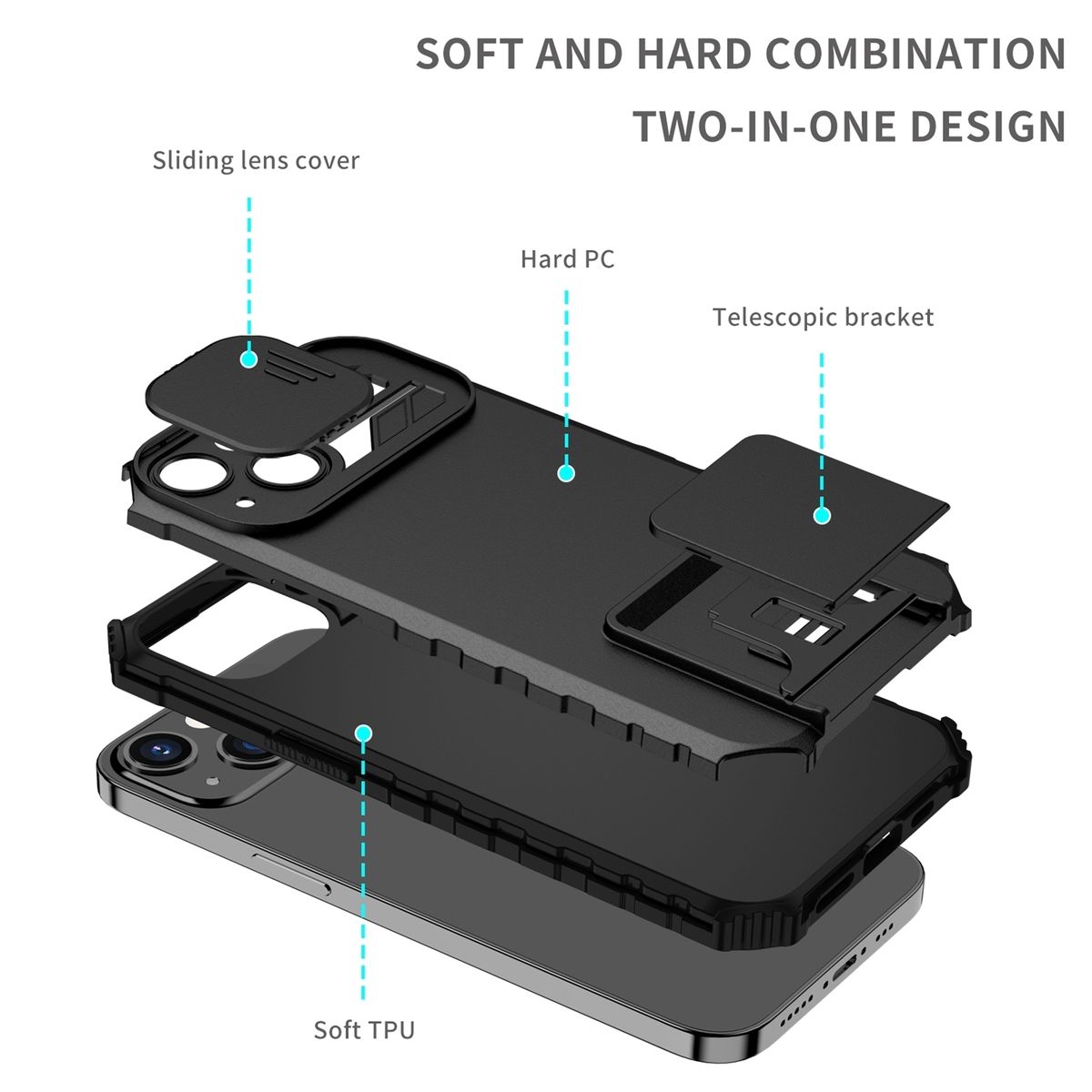 Hülle für Apple iPhone 15 Plus Schutz Handy Case Cover Kamera Tasche Etui Bumper