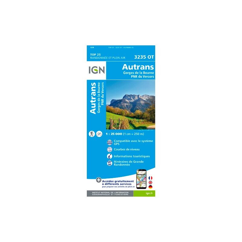 Autrans - Gorges De La Bourne - Carte topographique