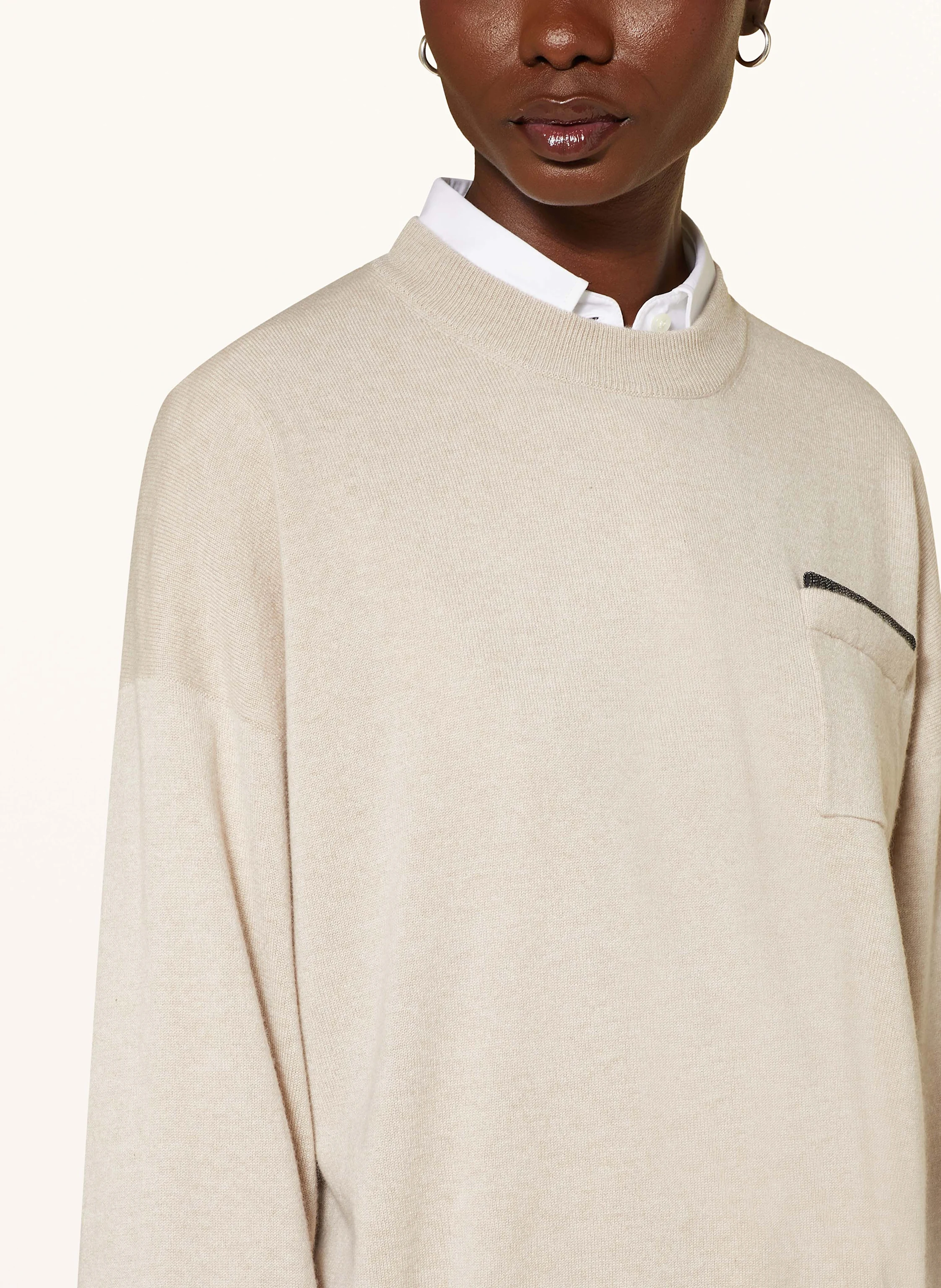 BRUNELLO CUCINELLI Cashmere-Pullover mit Schmucksteinen