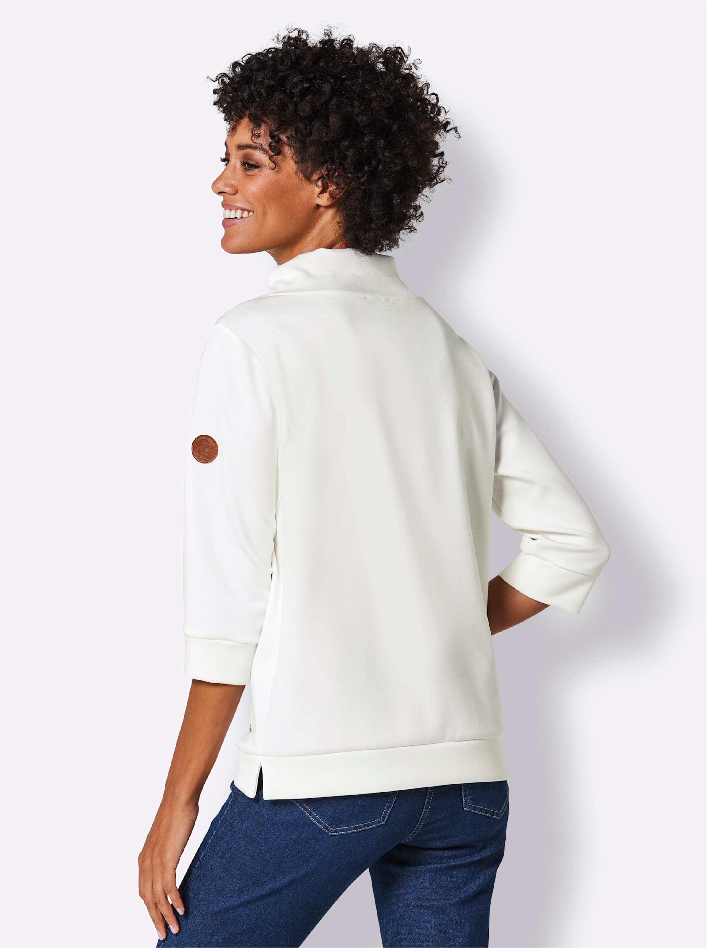 CREATION L PREMIUM Modal-Mix-Shirt in ecru-bedruckt