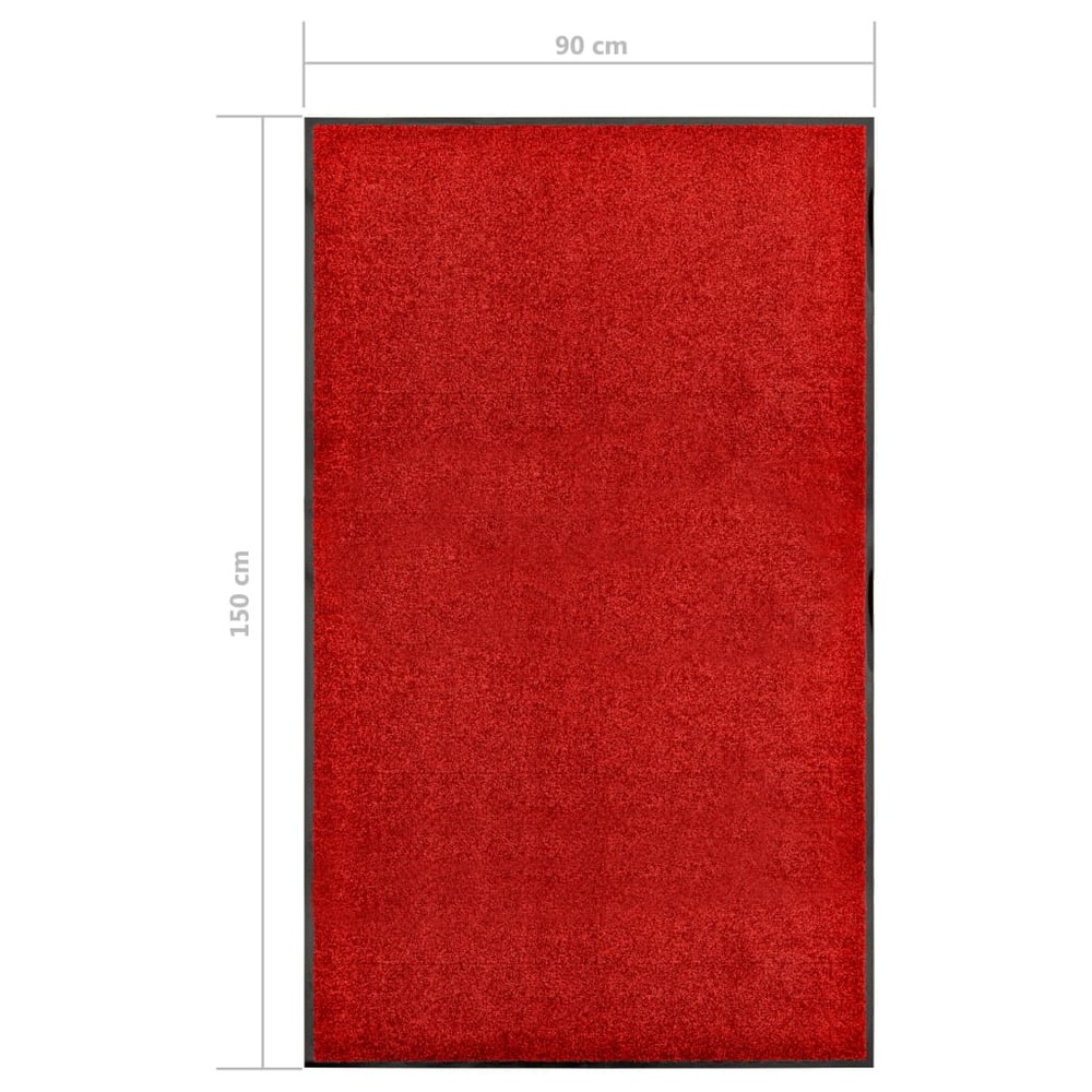 Paillasson lavable rouge 90x150 cm