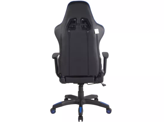 Chaise de bureau - Similicuir & Plastique - Noir / Bleu - Miracle V2
