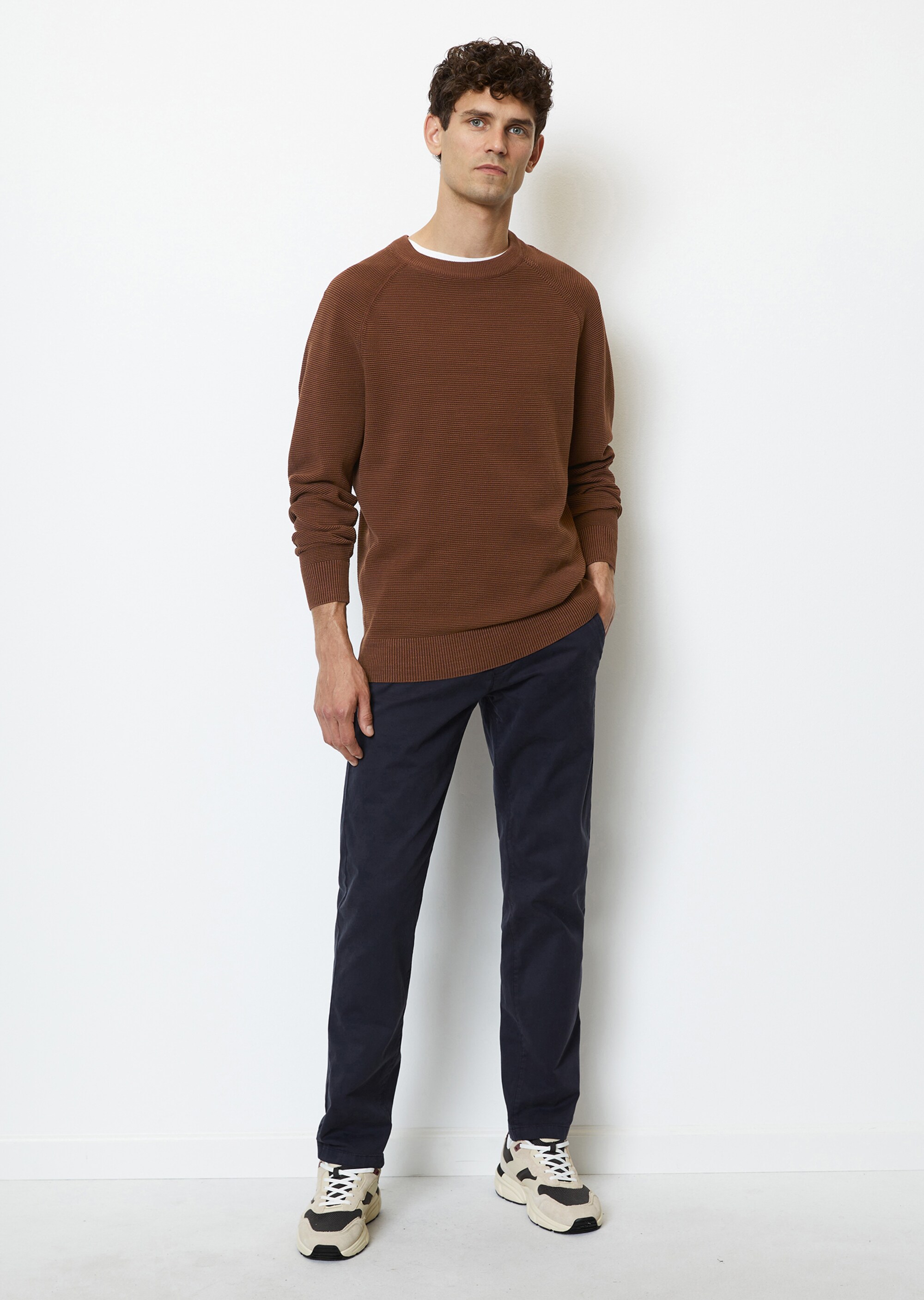 Pullover regular mit feiner Ottoman-Struktur