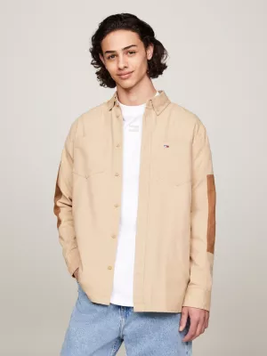 Camisa de lona tonal com modelagem relaxada