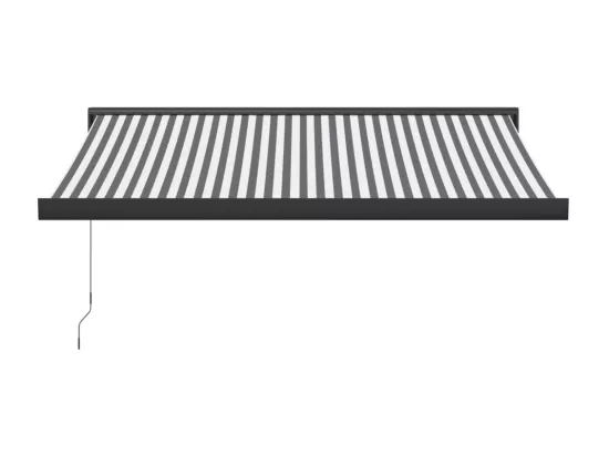 Auvent rétractable anthracite/blanc 3x2,5 m tissu et aluminium