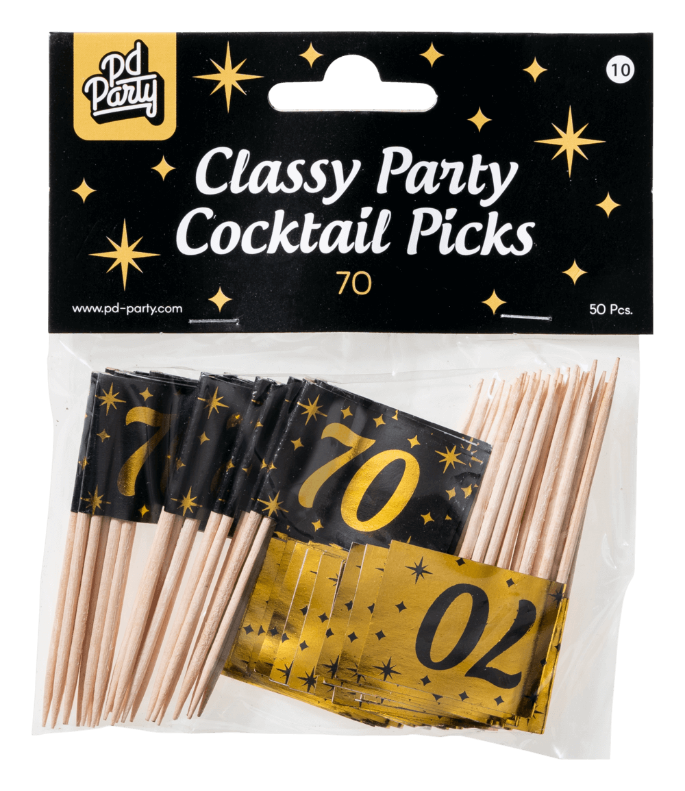 Cocktailprikkers70 Jaar 6,5cm 50st