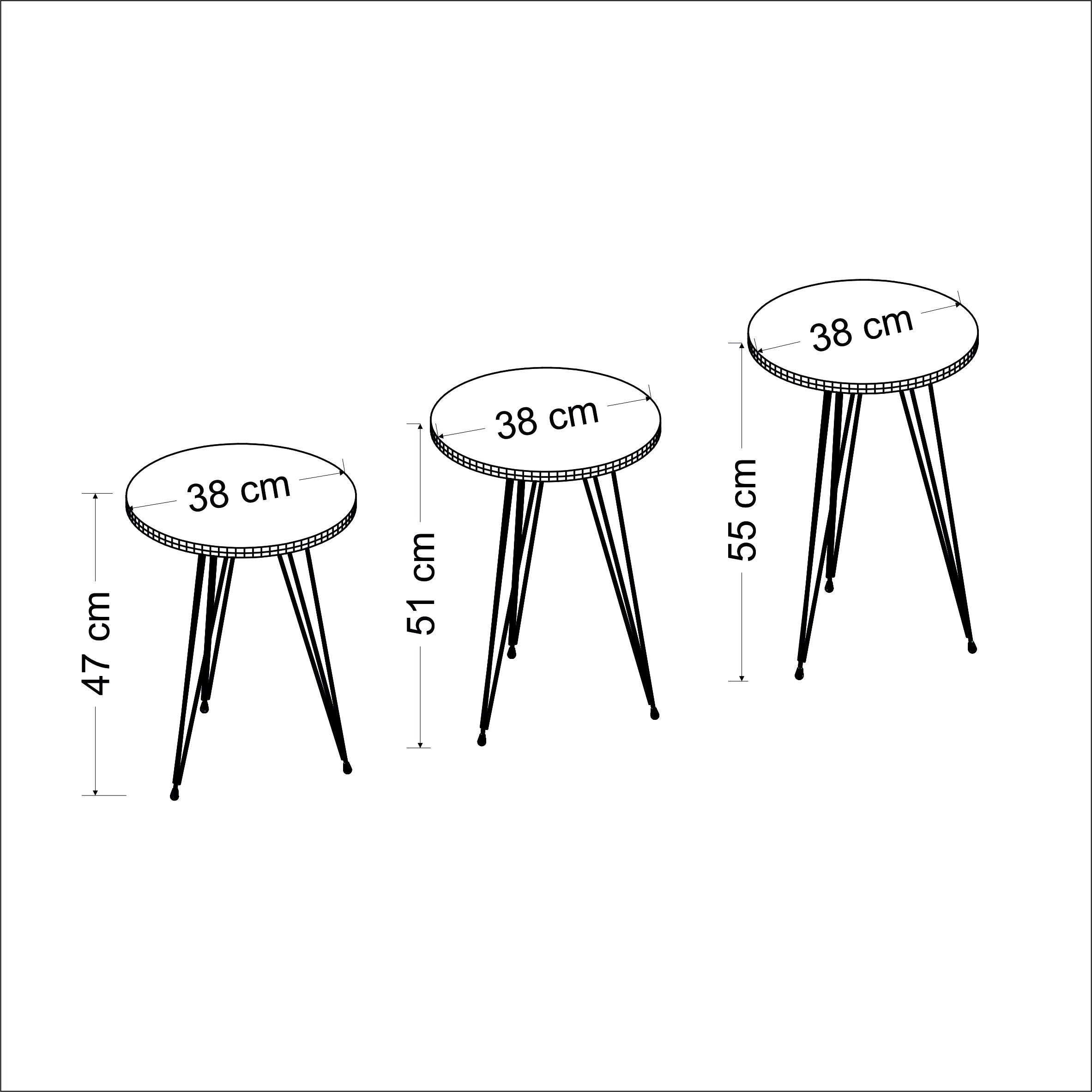 Beistelltisch 3er Set Weiß 21256290