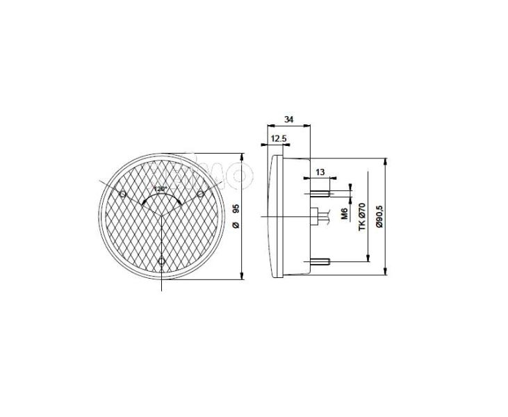 LED-BremsSchlußleuchte 12V, 4/0,5W IP67 500 mm Kabel klar