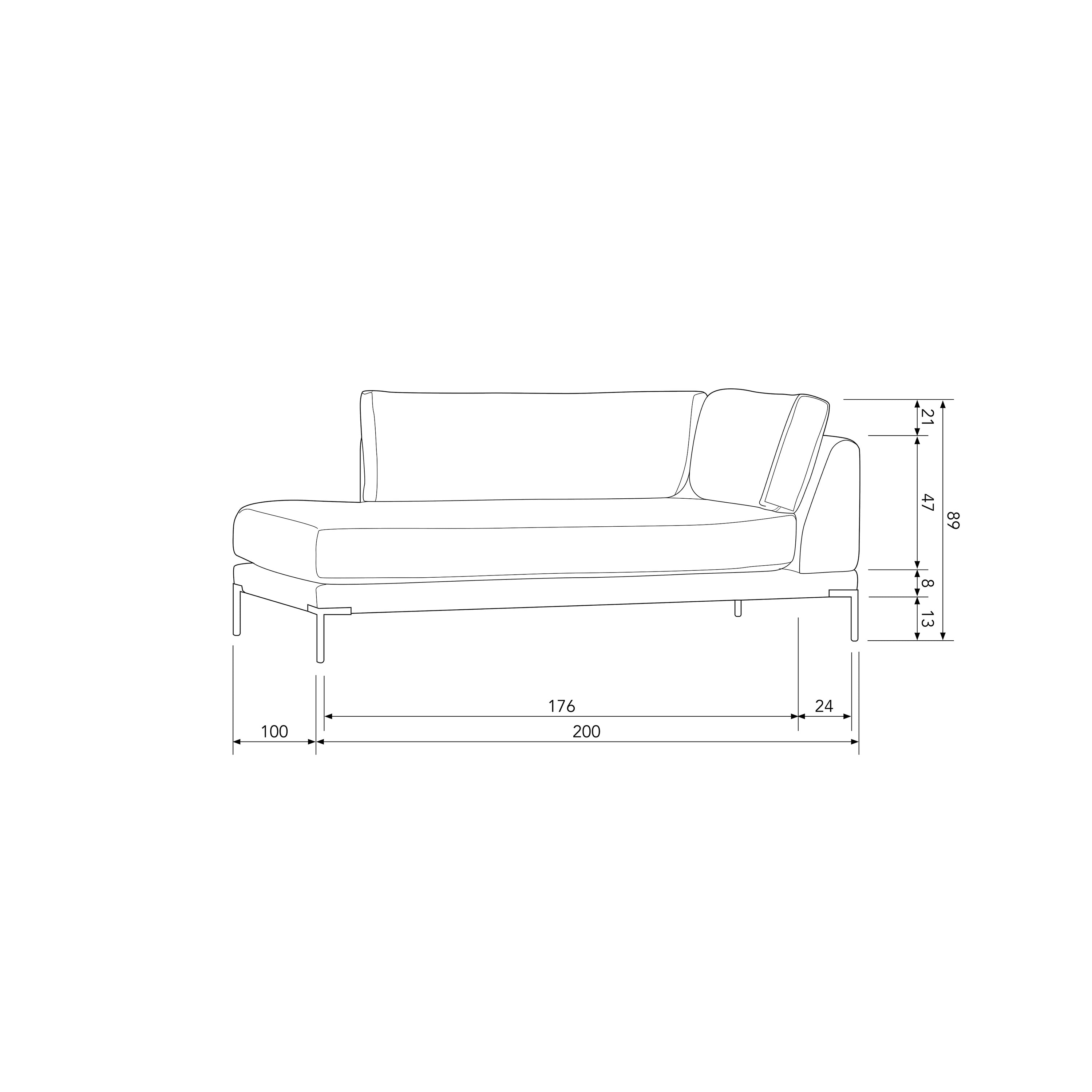 vtwonen Couple Lounge Element  - Polyester - Warm Groen - 89x100x200
