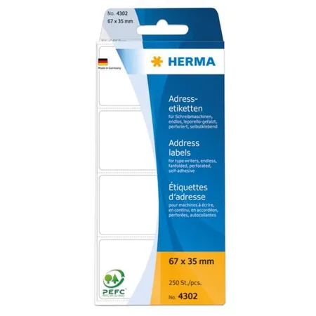 HERMA Adressetiketten, weiß, 67 x 35mm, 250 Stück