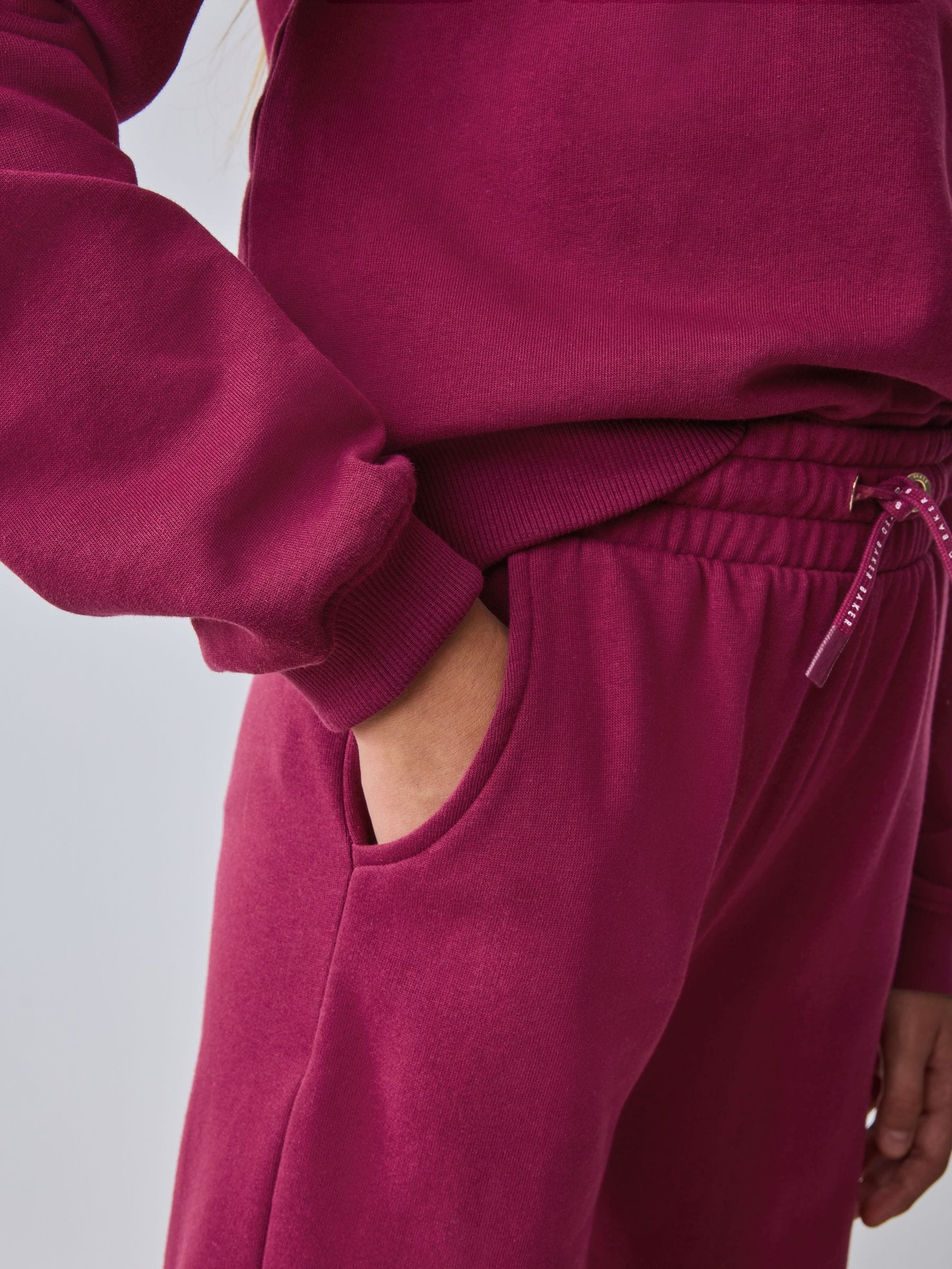 Bordeauxrood - Baker by Ted Baker 2 Piece Varsity Sweater and Wide Leg Joggers Set