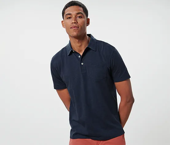 Jersey-Poloshirt, navy