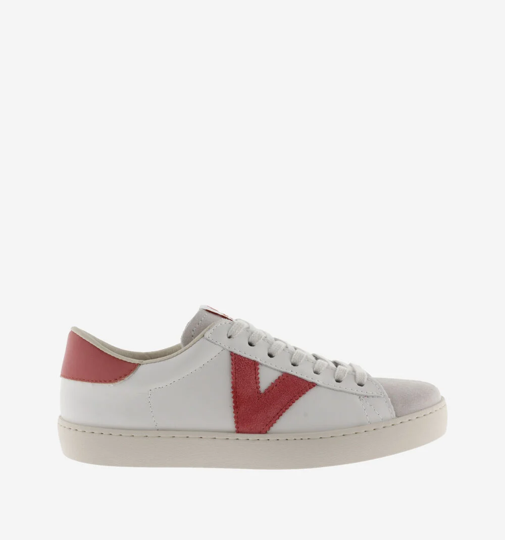 BERLÍN CUIR & CUIR FENDU Baskets blanches unisexes en cuir TERRA