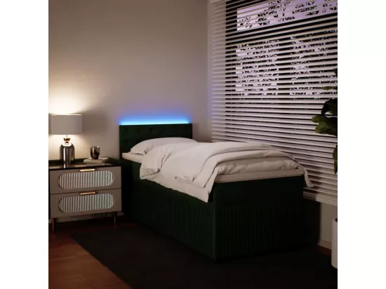 Sommier à lattes de lit avec matelas Vert foncé 90x190 cm