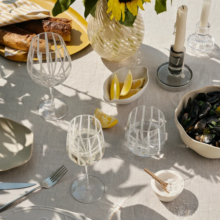 Broste Copenhagen - Stripe Weissweinglas