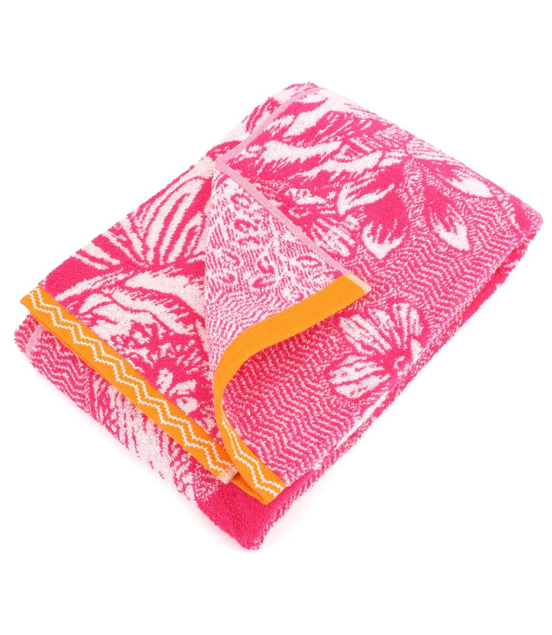 Drap de plage éponge 75x150cm FLAMINGO rose